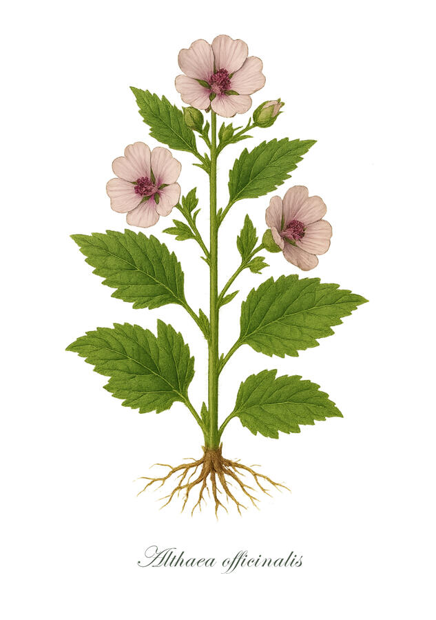 Untitled Spread from “In Green Ink and Silence” featuring Marsh Mallow in a vintage-style watercolour illustration.